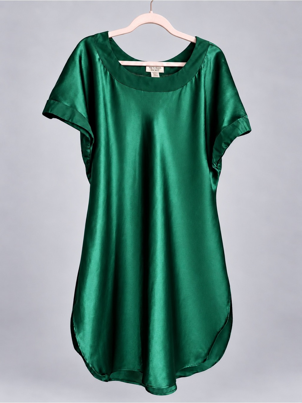 Vintage Victoria’s Secret Teal Satin Nightshirt Sleep Dress M/L